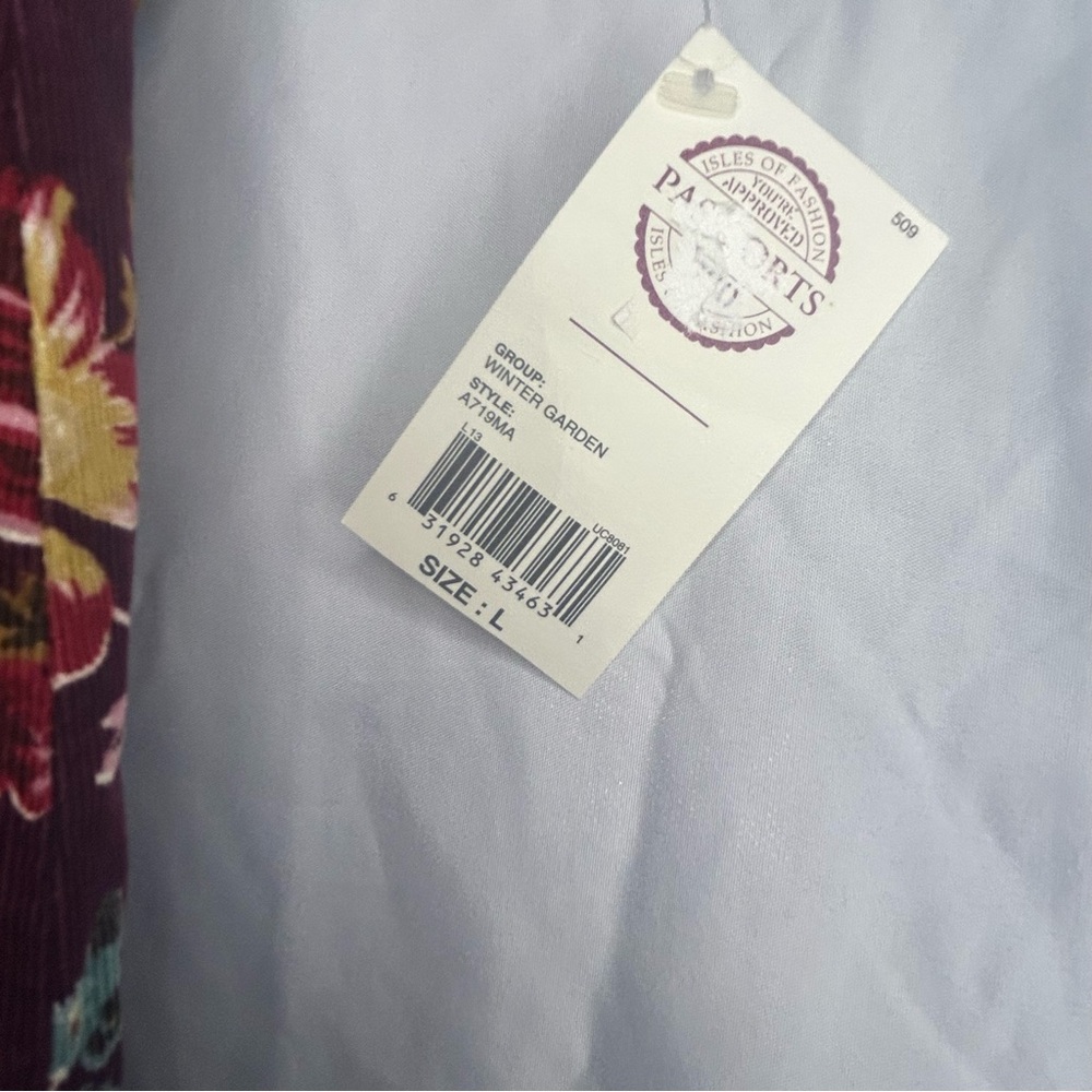 Passport Burgundy Floral Long Sleeve Dress - Picture 7 of 8